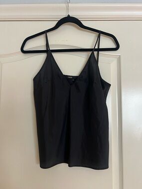 Maje Black Satin V-Neck Camisole